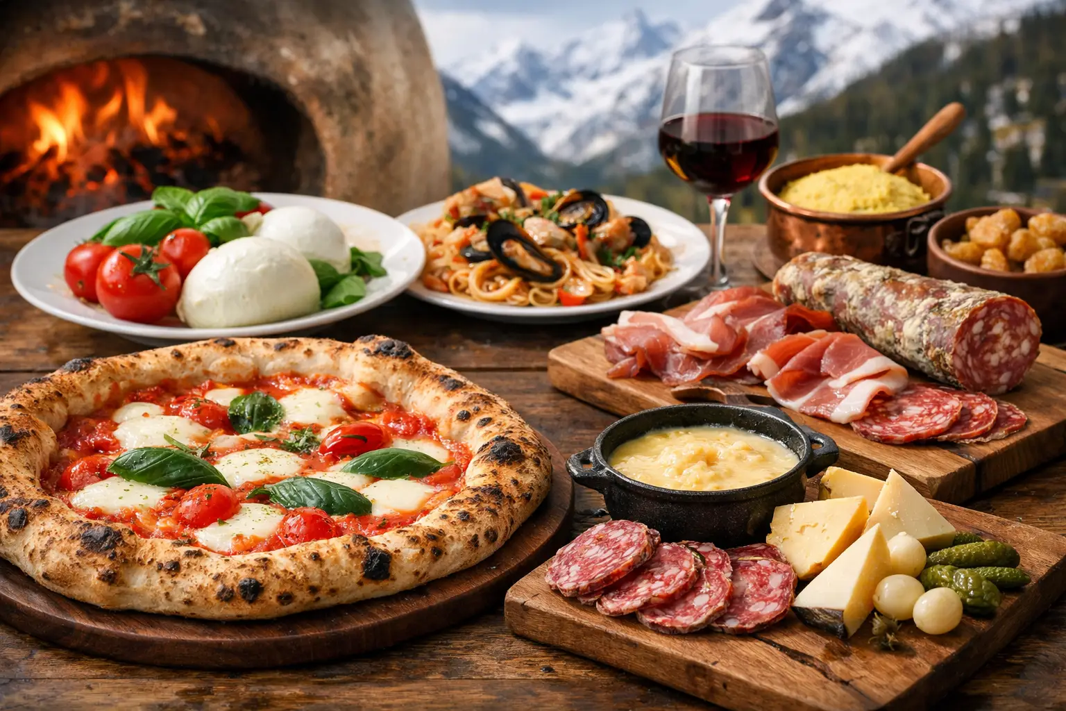 Specialità campane e valdostane a tavola